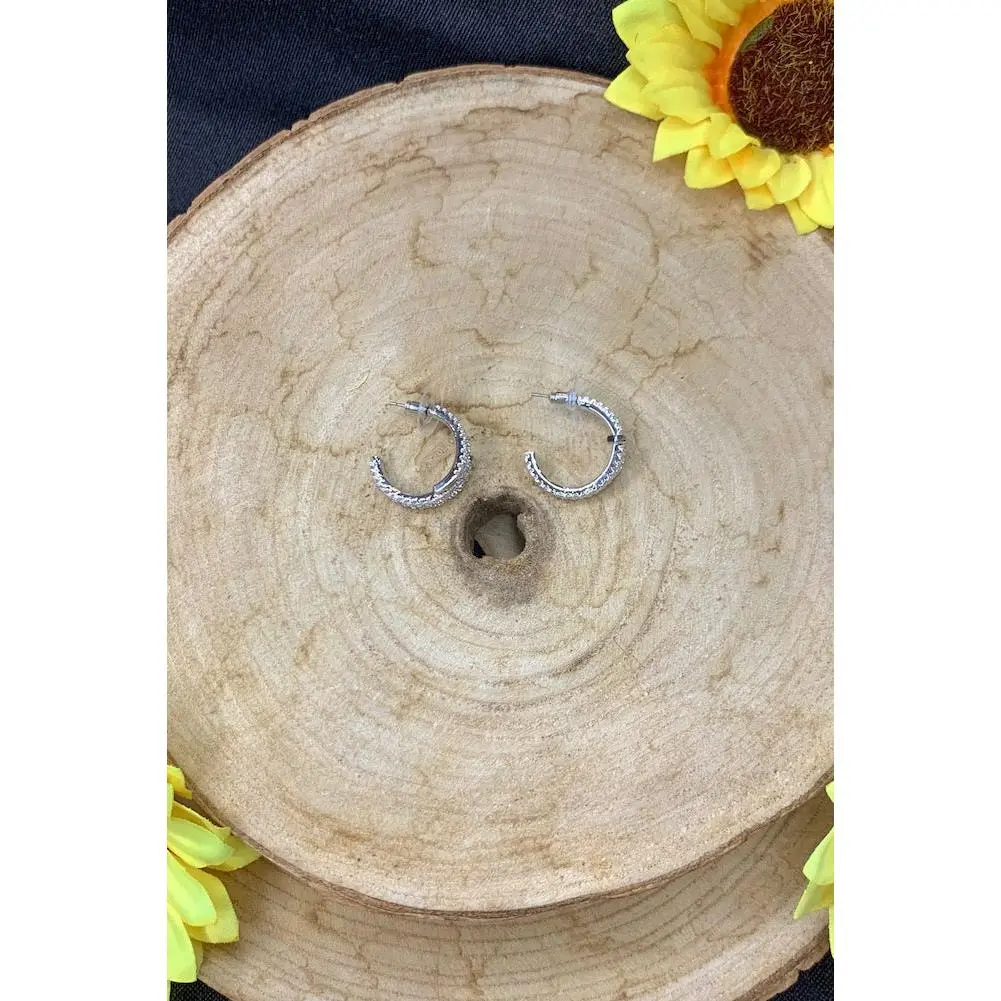 Pave Hoop Nail Earring