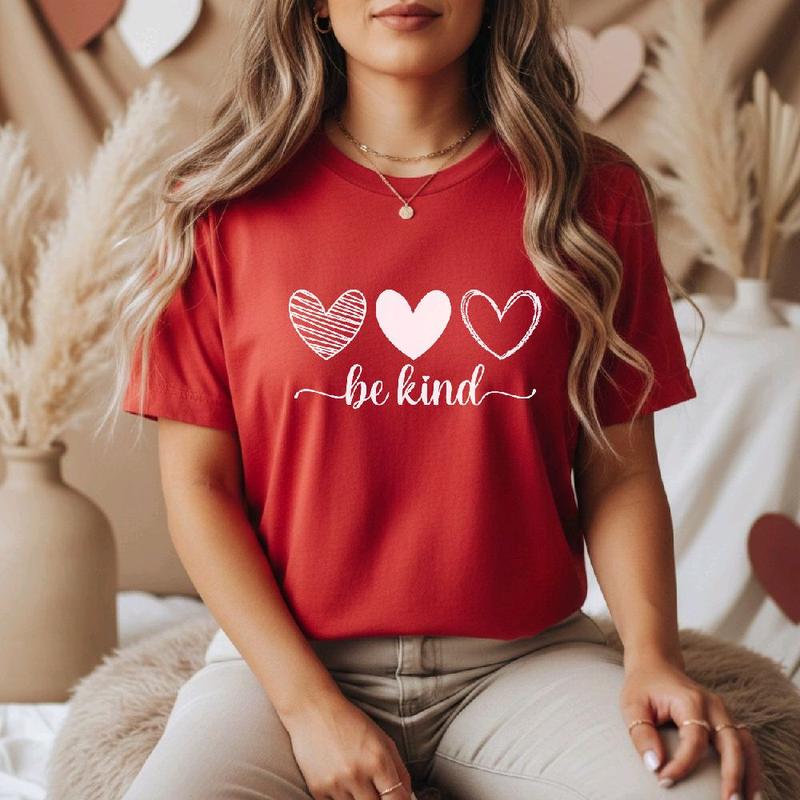 Be Kind Heart Shirt | Bella Canvas 3001 Soft Unisex Valentine T-Shirt | Kindness Heart T-Shirt | Heart Graphic Tee