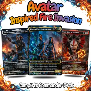 Fire Empire Assault Deck Proxy MTG – MTG Commander Fire Aggro Burn Strategy | Custom Proxy Card Set | Casual EDH Play + Token