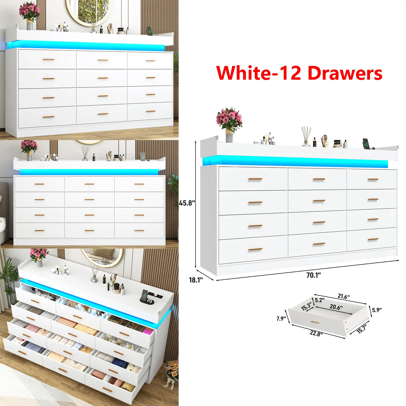 White-(12 Drawers)