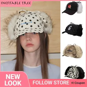 Y2K American Embroidery Thunderbolt Cap Fur Letters Winter Spicy Girl Thickened Warm Ear Protection Duck Tongue snapback Hat