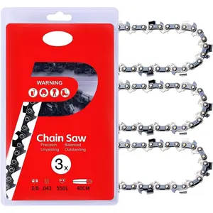 16 Inch  Chain , 3/8" LP Pitch .043" Gauge 55 Drive Links, Fits Stihl MS170, MS171, MS180c, Semi-Chisel Low-Kickback Design, 3 Pack | P-Series