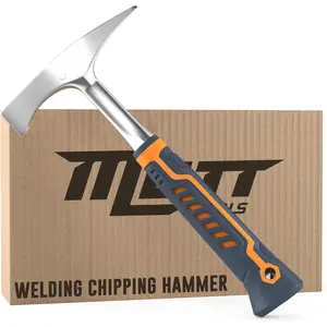Mutt Tools 14oz Head Weight Welding Chipping Hammer - Professional Slag Hammer for Welders - Forged Steel Impact Tool for Metal Work - Welding Hammer