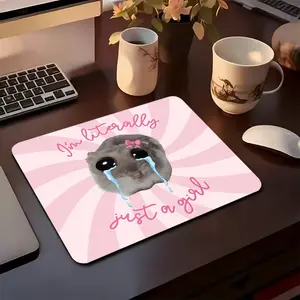 Cute Comically Cartoon Hamster Theme Square Mousepads 45x40 Large 22x18 Small non-slip rubber gaming mouse pad, smooth sliding surface, stylish aesthetic desk accessory for office, laptop and desktop, Anime Mousepad