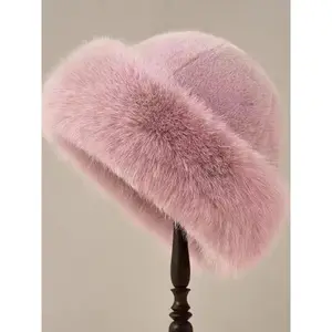 Women’s Elegant Knitting Winter Beanie Hat - Thick Plush Fabric Cap with Soft Ear Protection, Warm Adjustable Casual Fit, 1 Size, Solid Colors, Unisex Wool Accessory, Hand Washable for Daily Wear & Holiday Gifting