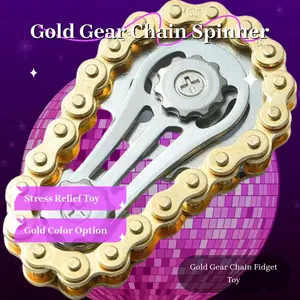 1*Gear Chain Fidget Spinner, Stress Relief Toy, Metal Gyroscope, Bicycle Chain Gyroscope, Recommended by Influencers, Stress Relief Model