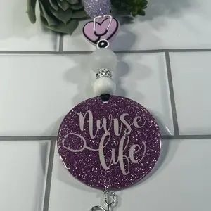 Nurse Life Orchid Candidly Car Charm with Silicone Beads