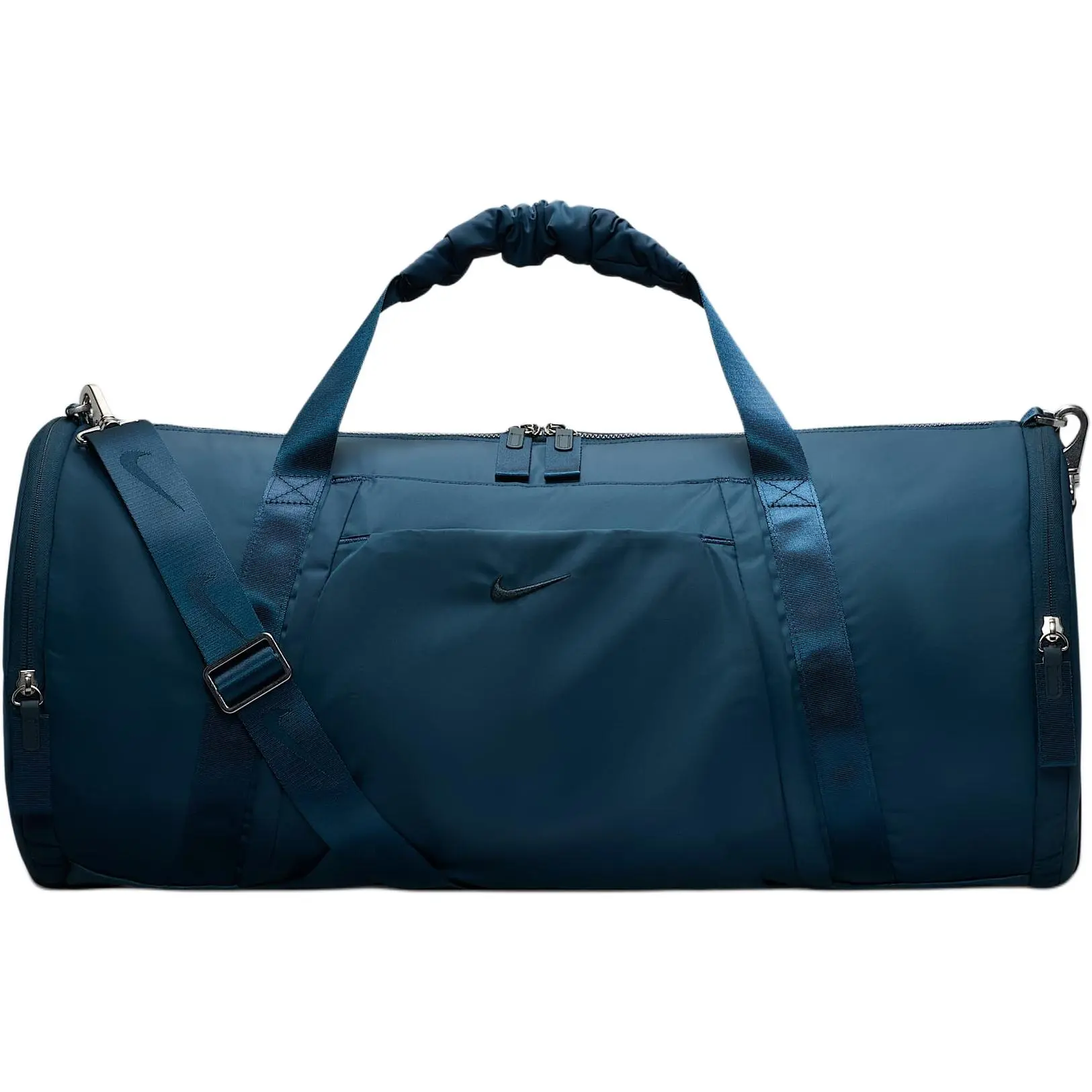 Nike One Logo Nylon Travel Bag 35L for Men and Women in Navy Blue and Iron Gray