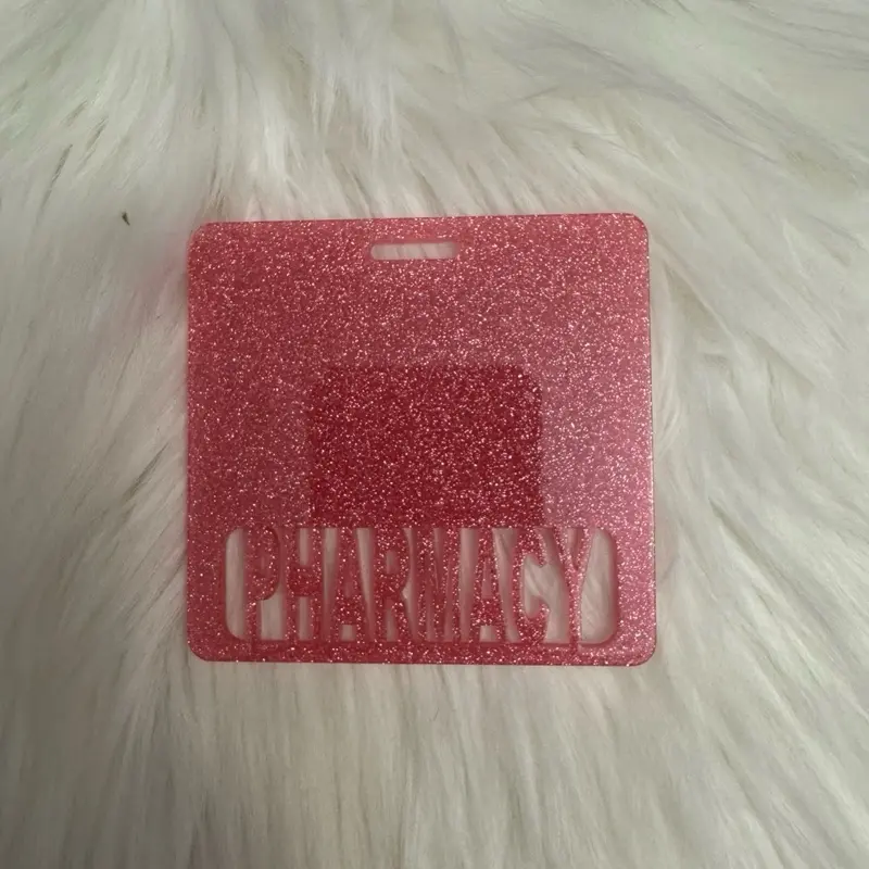Pink pharmacy badge buddy