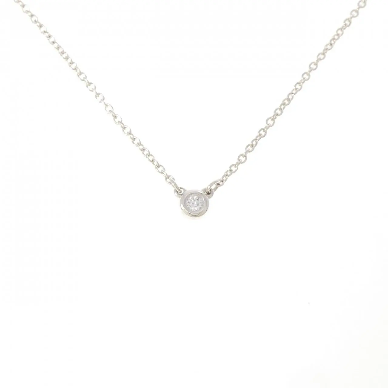 Pre-owned Tiffany & Co. Sterling Silver 925 (Ag925) Small Leather Goods Tiffany By The Yard 925 Silver Diamond Necklace