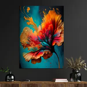 1pc Abstract Flower Canvas Wall Art For Home Decor, High Quality Wall Decor, Canvas Prints For Living Room Bedroom Bathroom Kitchen Office Cafe Decor, Perfect Gift And Decoration