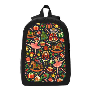Christmas Nutcracker Theme Backpack Lightweight Casual Backpack with Zip Closure Adjustable Straps, Applicable to for Women and Men