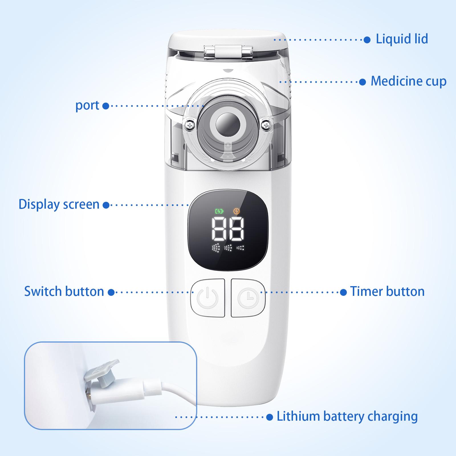 Nebulizer - Adult Portable Nebulizer, Children's Asthma Nebulizer, Rechargeable Handheld Mesh Nebulizer, Suitable for Travel And Home Use, Relieves Respiratory Problems, Portable Nebulizer, Home Nebulizer, Compact, Lightweight Nebulizer