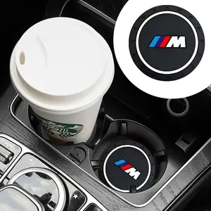 For E46 E90 G60 G20 G30 F20 F30 1/2/4Pcs Car Coaster Water Cup Non-slip Anti Slip Mat Automotive silicone coasters bottle racks interior decoration