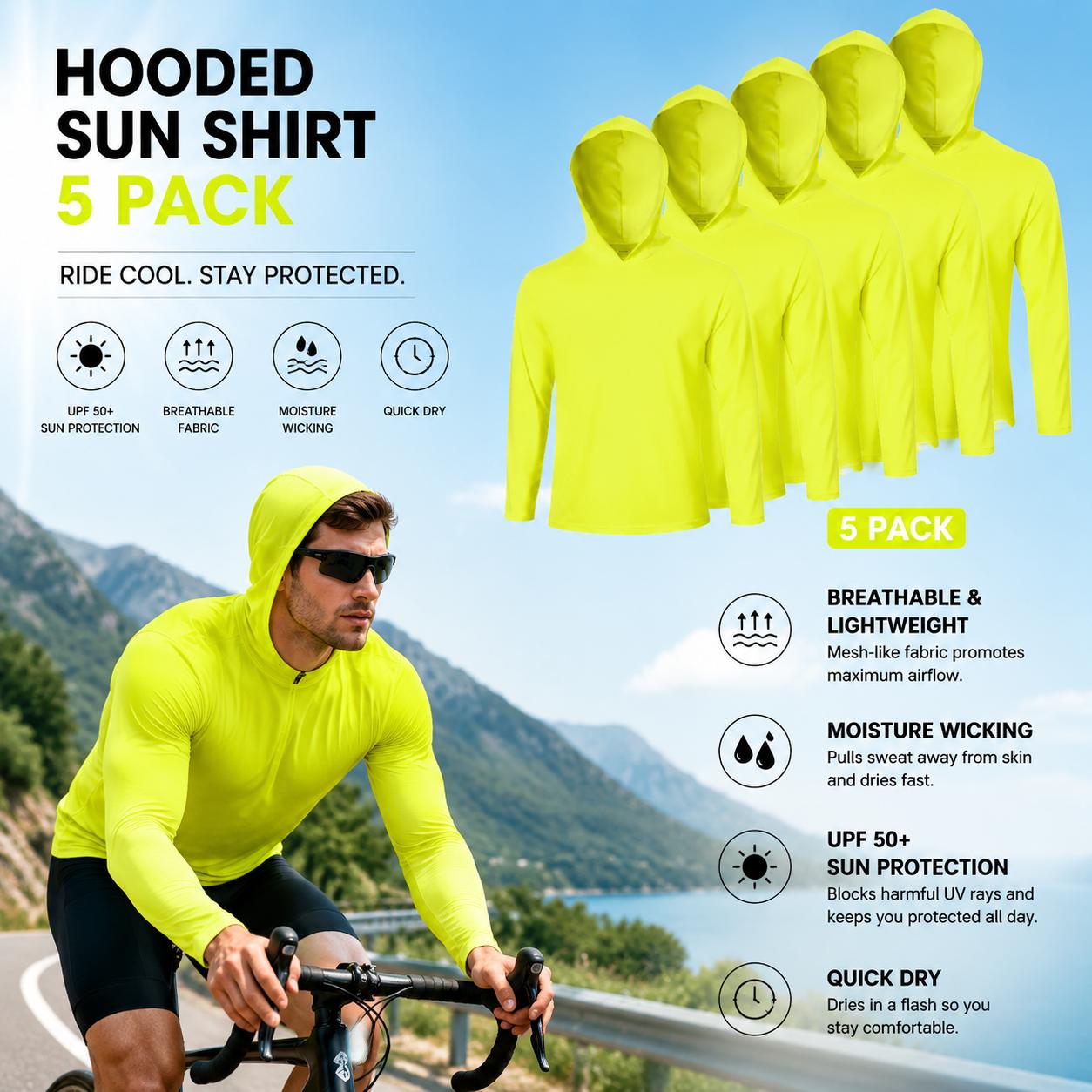 LeeHanTon Men's Sun Shirts Sun Protection Hoodie Shirt UPF 50+ Long Sleeve Work Athletic Shirt with Hooded for Fishing Hiking LeeHanTon Men's Sun Shirts Sun Protection Hoodie Shirt UPF 50+ Long Sleeve Work Athletic Shirt with Hooded for Fishing Hiking