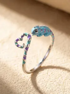 1 PC Glamorous Heart Chameleon Zircon Ring for Women Fashion Jewelry for Festival Party Daily Clothing Decor Trendy Exquisite Wedding Engagement Promise Ring Ladies  Anniversary Party Birthday Valentine's Day Festival Gift for Girlfriend