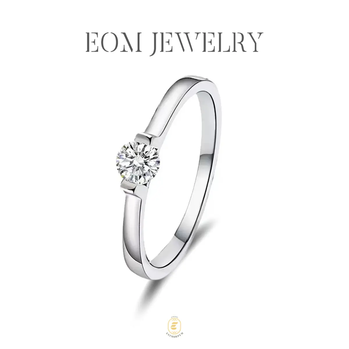 Moissanite Timeless Radiance Solitaire Ring Silver-Plated Jewelry Wedding Engagement Anniversary Valentine's Day Birthday Gift Daily Wear