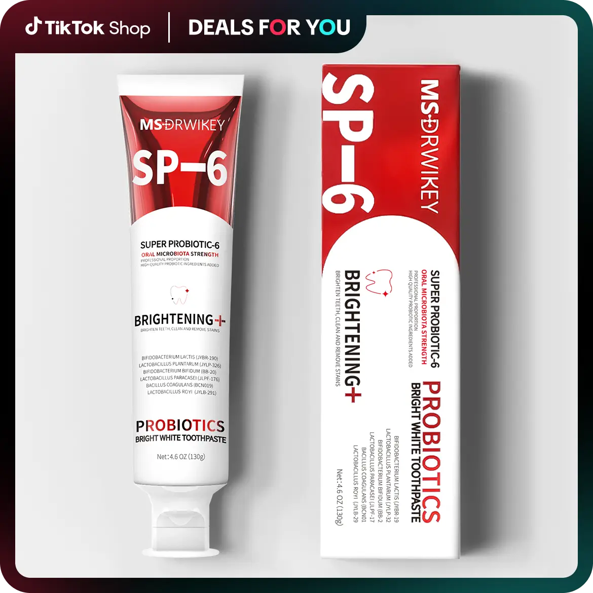 MSDRWIKEY SP-6 Toothpaste | Probiotic Oral Care for Enamel Repair & Long-Lasting Fresh Breath | 4.59oz#dealsforyoudays