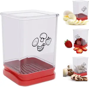 Fruit Slicer Cup, Speed Cutter for Strawberry Banana Grape Egg, Stainless Steel Vegetable Cutting Kitchen Gadget, Kitchen Portable Slicing Tool (1 Pcs) TEWODILA