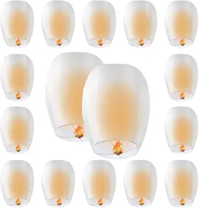 20 Pack Lanterns to Release in Memorial Events, White Paper Lanterns Wishing Lanterns Party Decorations for Weddings Celebration Event and Festival