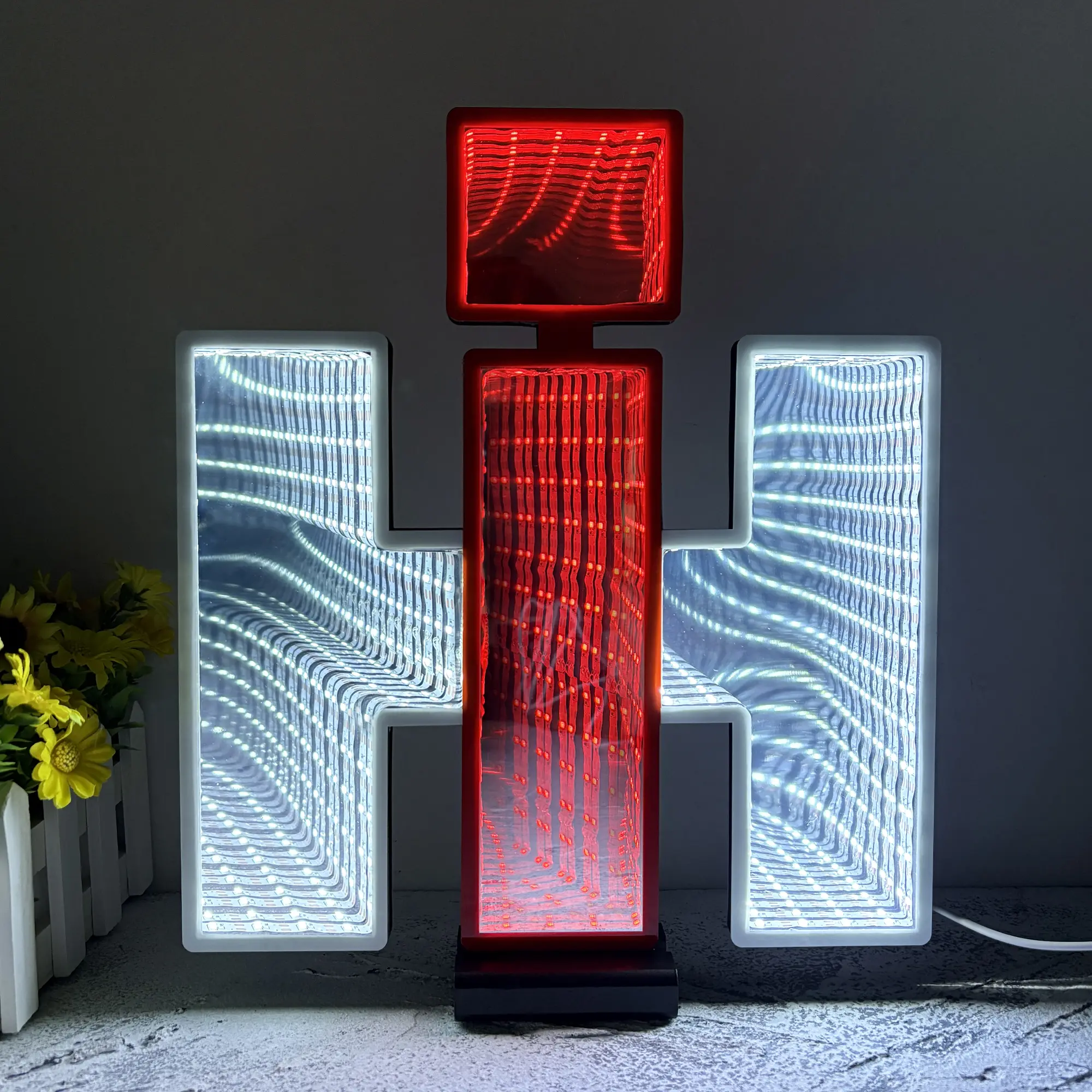 International Harvester IH Farmall Tractor Tunnel Neon Light - Dimmable USB-Power Plastic Decorative Atmosphere Light, Rustic Wall Decor for Farm Man Cave Decor Items, Bar, Bedroom, Birthday Gifts