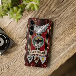 Warhammer 40K Blood Ravens Space Marine Chapter Phone Case for Iphone and Galaxy - Dawn of War Inspired Banner Art with Imperial Aquila & Raven Crest - Durable Protective Cover for Relic Fans & Grimdark Gamers