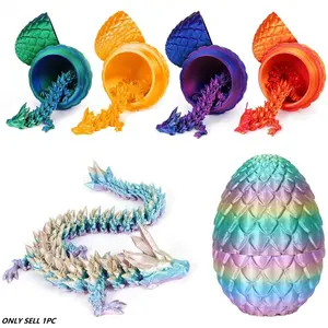 3D-Printed Dragon Statue, 1 Count Colorful Gradient Design Dragon Egg Ornament for Stuffing Easter Eggs, Creative Desktop Decoration for Home and Office, Home Decor Supplies, Home Decor Accessory, Collectible Room Decor, Interior Decoration Accessories