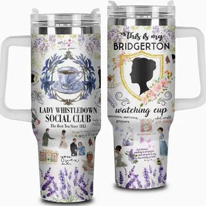 Bridgerton TV Series Custom Cup 40oz Tumbler With Handle, Movie Tumbler, Gift for Movie Lover, Flask Travel Cup