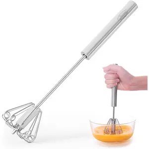 Whizzy Whisk, Stainless Steel Semi Automatic Whisk Blender for Home -Versatile Tool for Egg Beater, Milk Frother, Hand Push Whisk - Kitchen Utensil for Blending, Whisking, Beating & Stirring