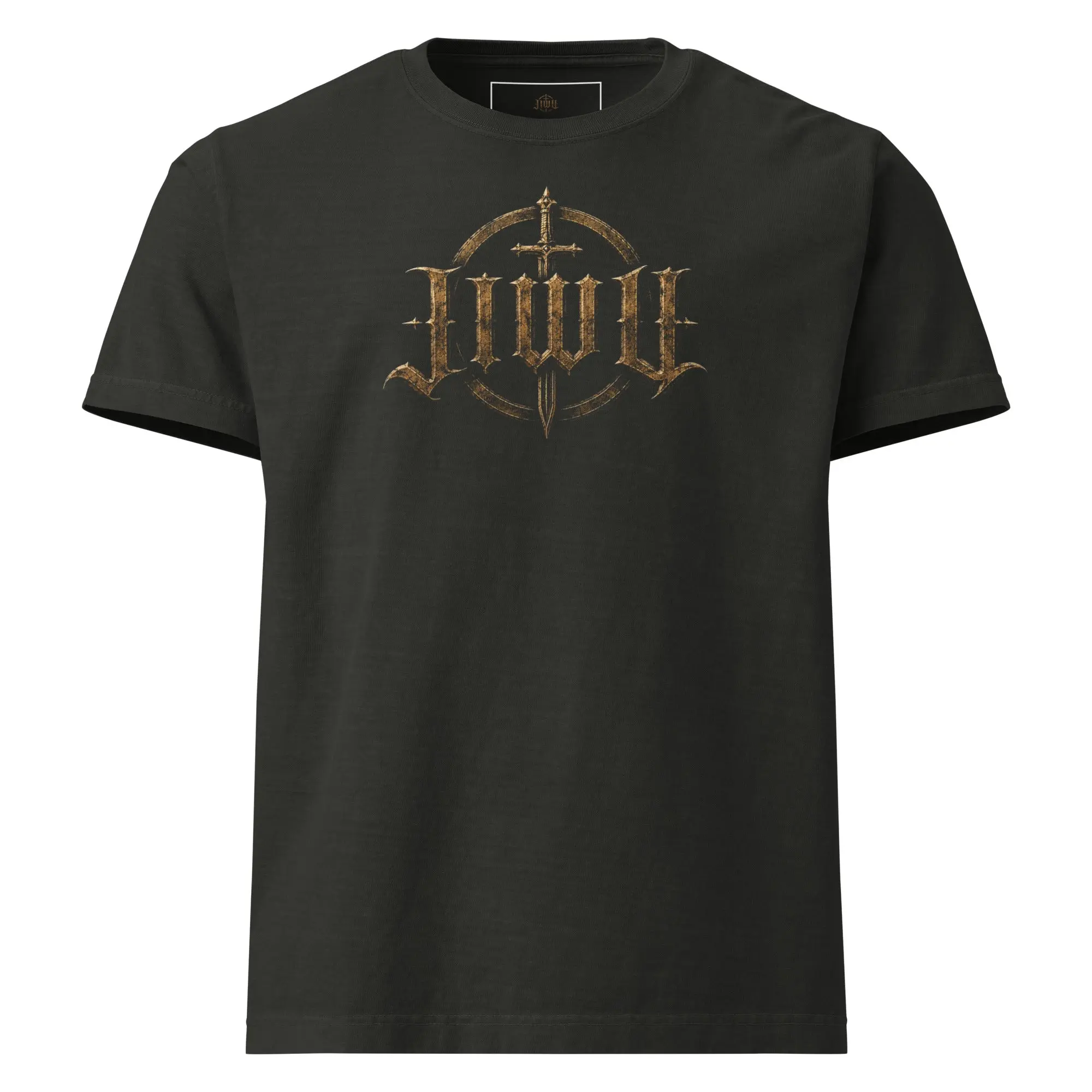 JIWU WARRIOR PREMIUM OVERSIZED TEE - BLACK/GOLD CHRISTIAN FITNESS GEAR