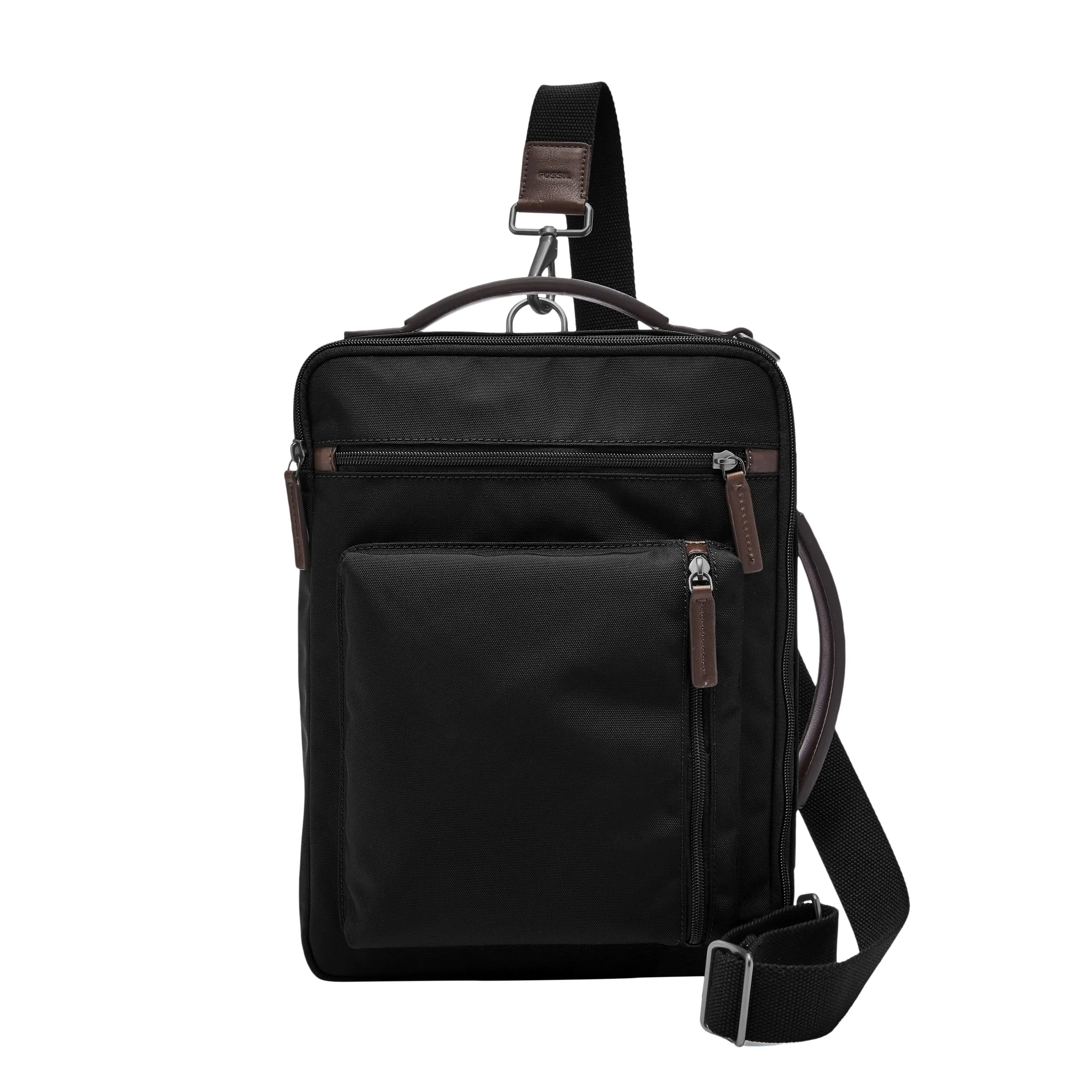 Fossil Men's Buckner Black Nylon Commuter Bag
