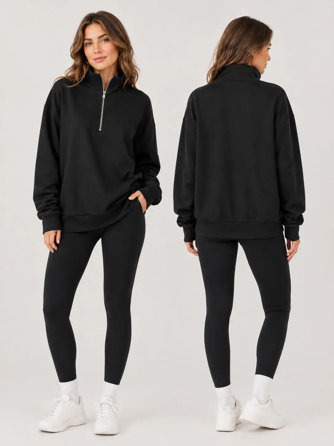 2026 Fall True to Size Soft Midweight Fleece Quarter-Zip Sweatshirt for Women & Men — Luxury Streetwear Everyday Commute & Travel Chic Pullover, 1/4 Zip Winter Fashion Casual Trendy Jacket