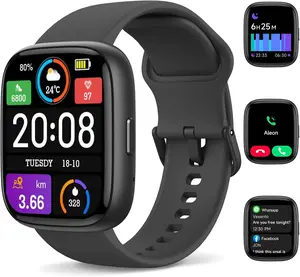 Smart Watch for Men Women with Call Answer/Dial, 1.8'' HD Screen Activity Tracker with Built-in Alexa, 100 Sport Modes Heart Rate/Sleep Monitor,IP68 Waterproof Smartwatch for Android iOS Wristwatch Charging Touchscreen Workout Smartphone Smartphone