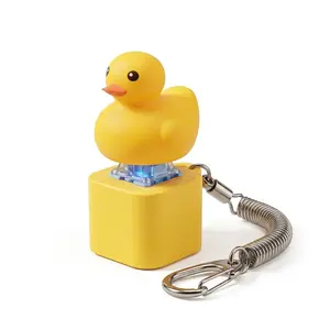 Quacking Duck Keychain – USB Rechargeable Sound Button Toy, Detachable Base Sensory Fidget, Funny Duck Keyring for Backpack Car, Anxiety Relief Gag Gift by sooshoom