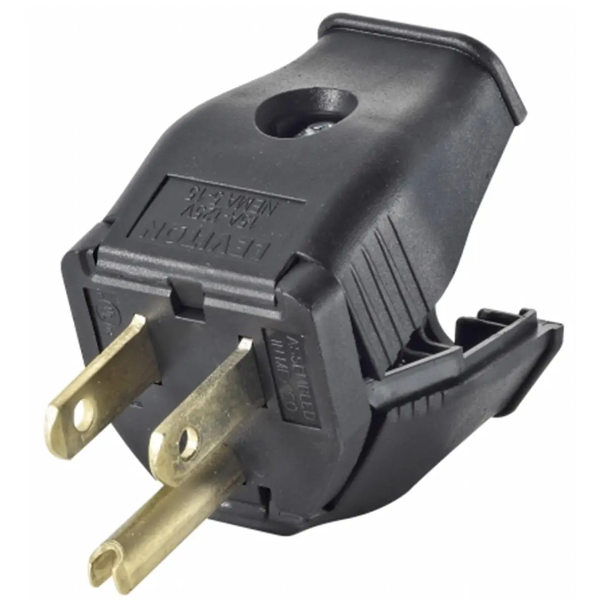 212 MAIN Black Thermoplastic US Standard 2-Pole 3-Wire Grounding US Plug, 125V Automotive Accessory for Motorcycle, Quads, Motorhomes & Boats