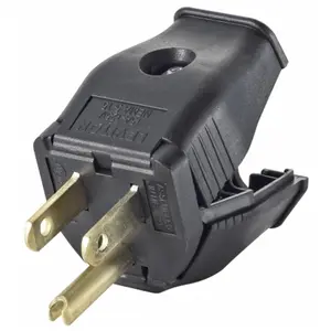 Leviton Mfg  2 Pole 3 Wire Black Grounding Plug