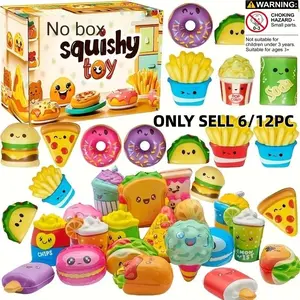 6/12 Piece Party Gift Set, Slow Rebound Soft Toys, School and Birthday Gifts, Christmas Presents, Food Shapes, Unisex
