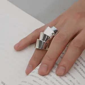1Pcs 3Colors Anime Oosaki Nana Same Rings Punk Gothic Rock Scroll Joint Armor Knuckle Finger Rings Metal Cosplay Jewelry Gifts