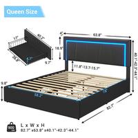 Queen Bed with 4 Drawers