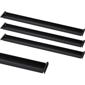 4 Pack Black Front-to-Back File Drawer Rails, Inside Bar Rails for Hanging File Cabinet Drawer Replacement Cabinet Hardware Parts
