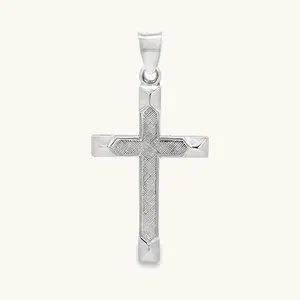 925 STERLING SILVER TEXTURED CROSS PENDANT