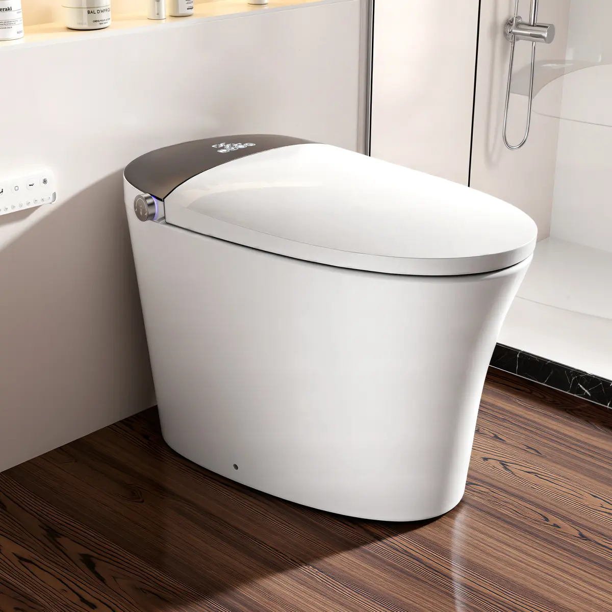 Bellemave﻿Smart Toilet with Foam Shield, Zero Water Pressure Flush, Radar Sensor, Foot Operated Seat, Heated Seat, Warm Water Sprayer & Dryer, Auto Flush & Close, Remote Control