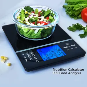 Digital Nutrition Food Scale]1pc Digital Nutrition Food Scale-Glass Bowl Weighing Scale for Calorie & Macronutrient Analyzer,kitchen scale with Capacity 5kg/11lb,Healthy Eating,Weight Management,Food Portion Control,Modern Kitchenware,Durable Construction