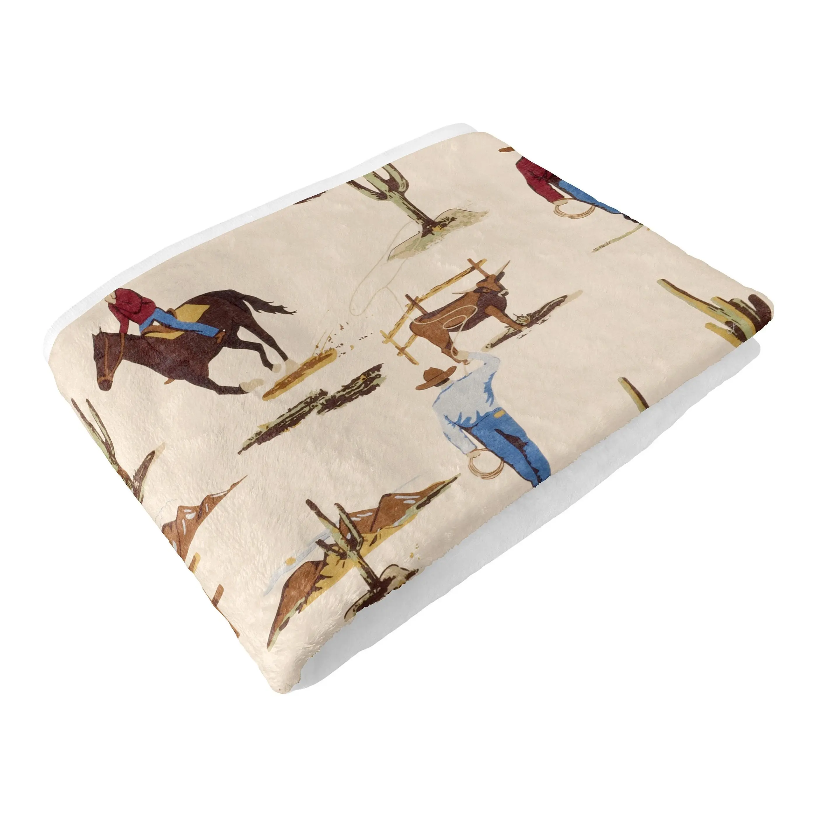 Sweet Jojo Designs Soft Toddler Blanket (Western Cowboy) for Boys, Children, Kids Throw Blankets 40x50in - Baby Swaddle Receiving Blankets Minky Fleece (Tan, Wild West, Southern Charm, Country, South)