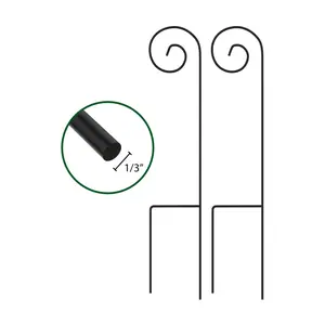 Pure Garden Set of 2 Shepherd Hooks 35" Metal Poles with Hooks