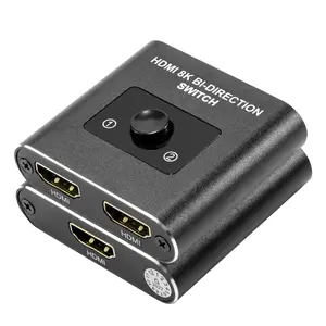 HDMI 8K Bi-Directional Switch HDMI2.1 2 in 1 Out / 1 in 2 Out Splitter Switcher, No External Power Needed Manual Button HDMI Switch Box, Max 40Gbps Support 8K@60Hz 4K@120Hz HDR Dolby Vision for Game Console PC HDTV Monitor, Local Stock