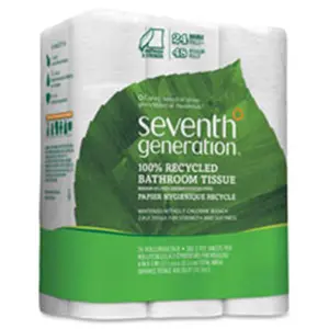 Seventh Generation SEV13738CT 24-Roll Recycled Bath Tissue, 100 Pocket - White