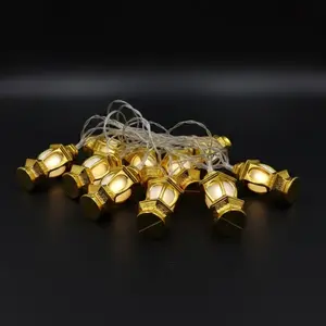 Gold or Silver Hanging Strings Lanterns with Extendable Long Wire for Ramadan Decorations