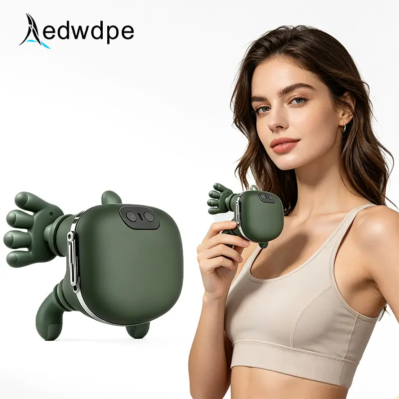 Upgraded electric deep tissue massager, portable finger-press kneading device, handheld design that mimics a human hand, suitable for relaxing muscles in the neck, shoulders, back, arms, and legs, ideal for office use and outdoor travel, a gift for both m