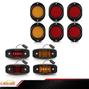 Fit For Humvee Side Marker Light LED w/ Reflectors Black 10pcs Kit 5 tons m998